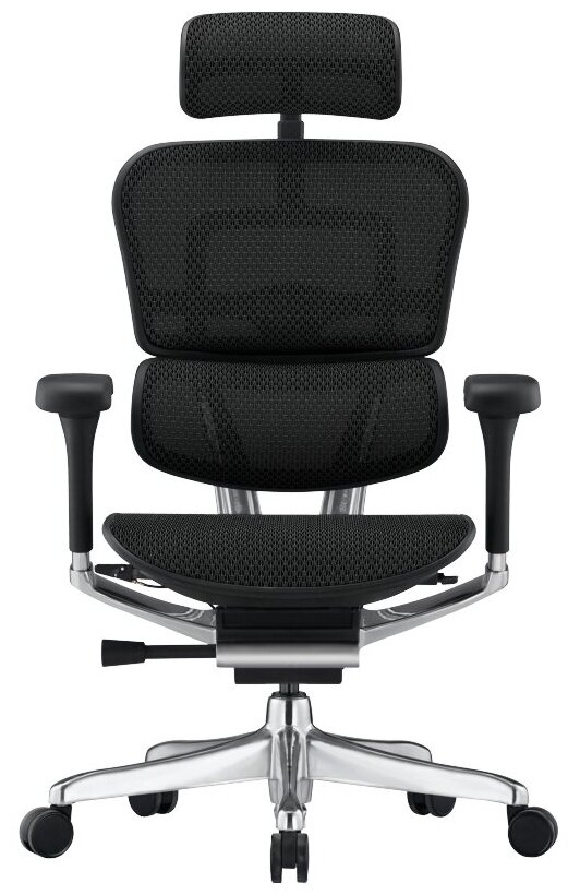 ERGOHUMAN ELITE 2 (5D подлокотники) - Эргономичное компьютерное кресло Comfort Seating Черная сетка/Черный каркас