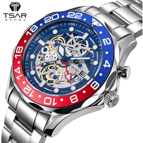 Мужские наручные часы TSAR BOMBA Hybrid Automatic GMT 200m TB8802H-03