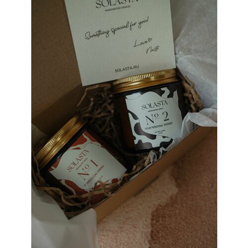 Подарочный набор из 2 свечей ручной работы