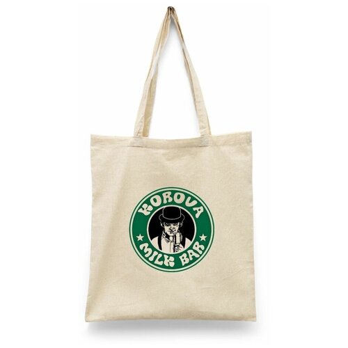 фото Сумка-шоппер унисекс каждому своё "заводной апельсин/clockwork orange" черная