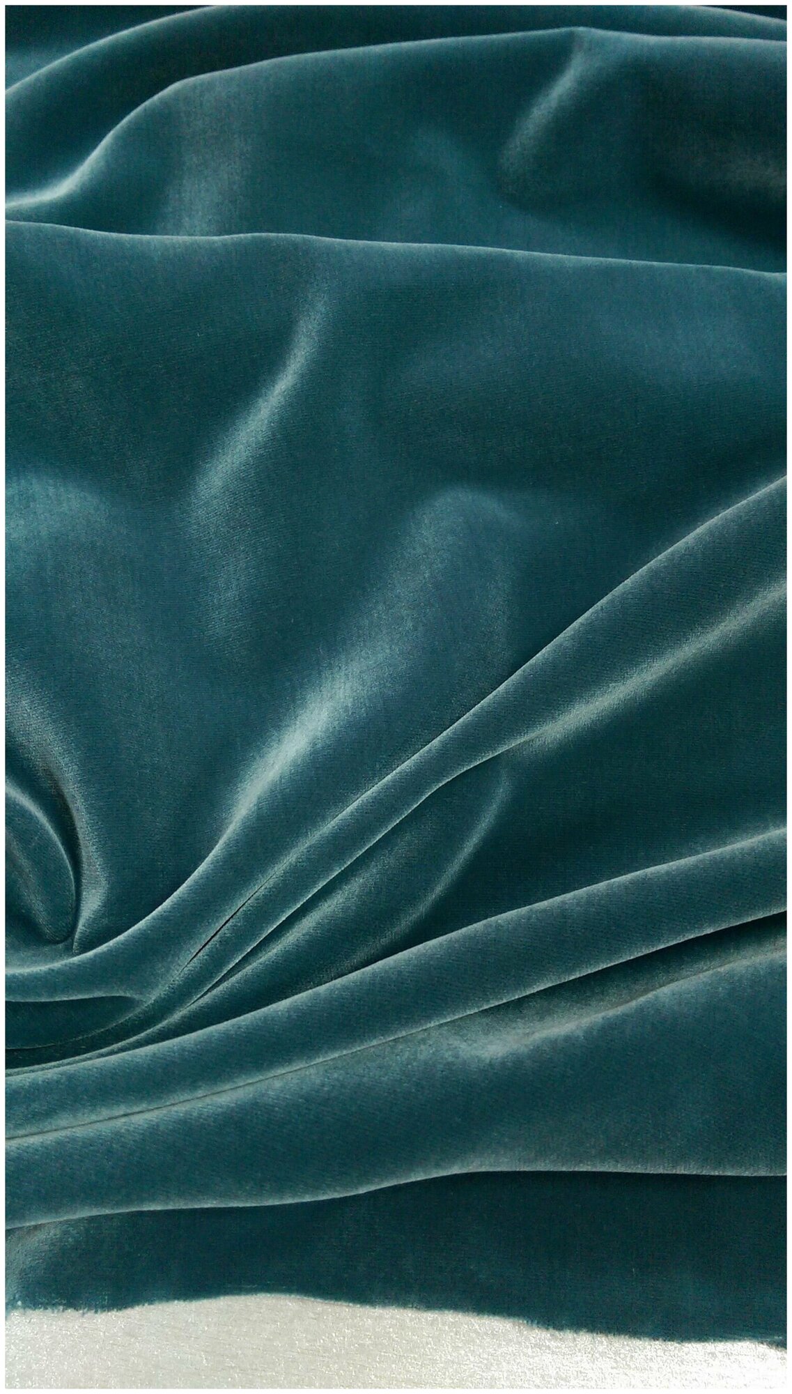 Ткань Бархат благородного оттенка бирюзового цвета Италия