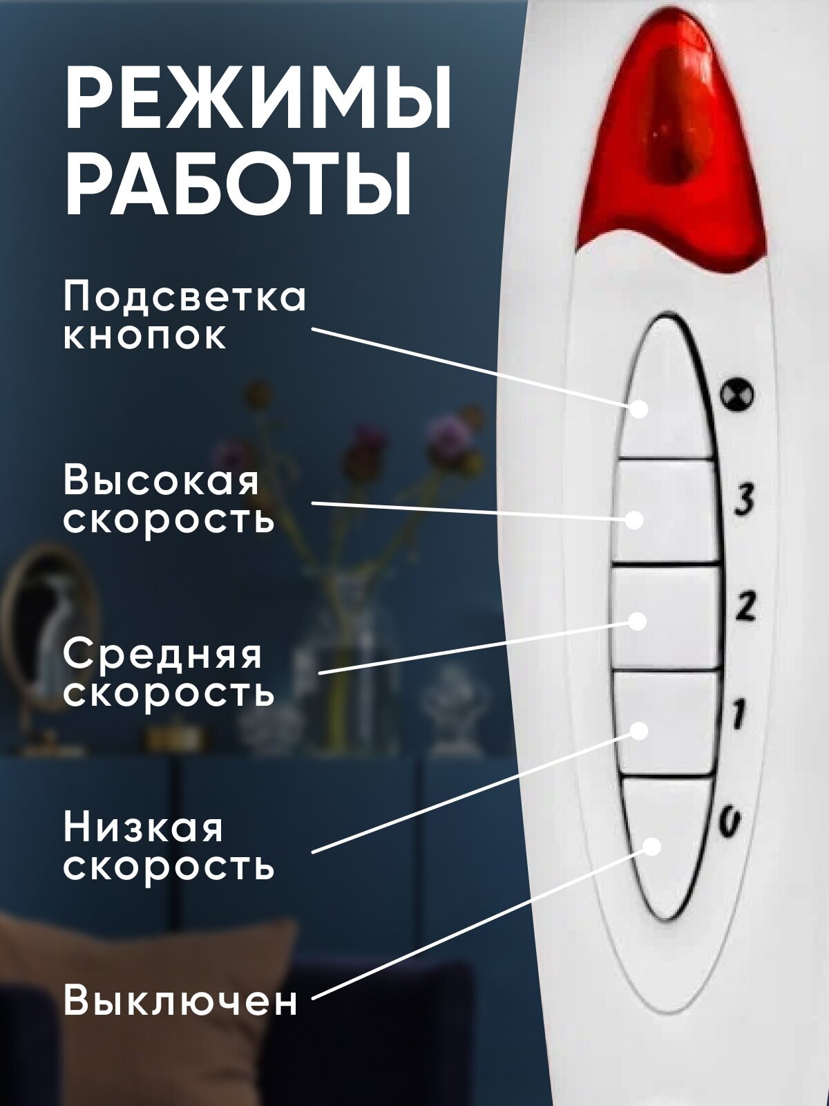 Вентилятор напольный от сети бесшумный KL-1016 белый - фотография № 5