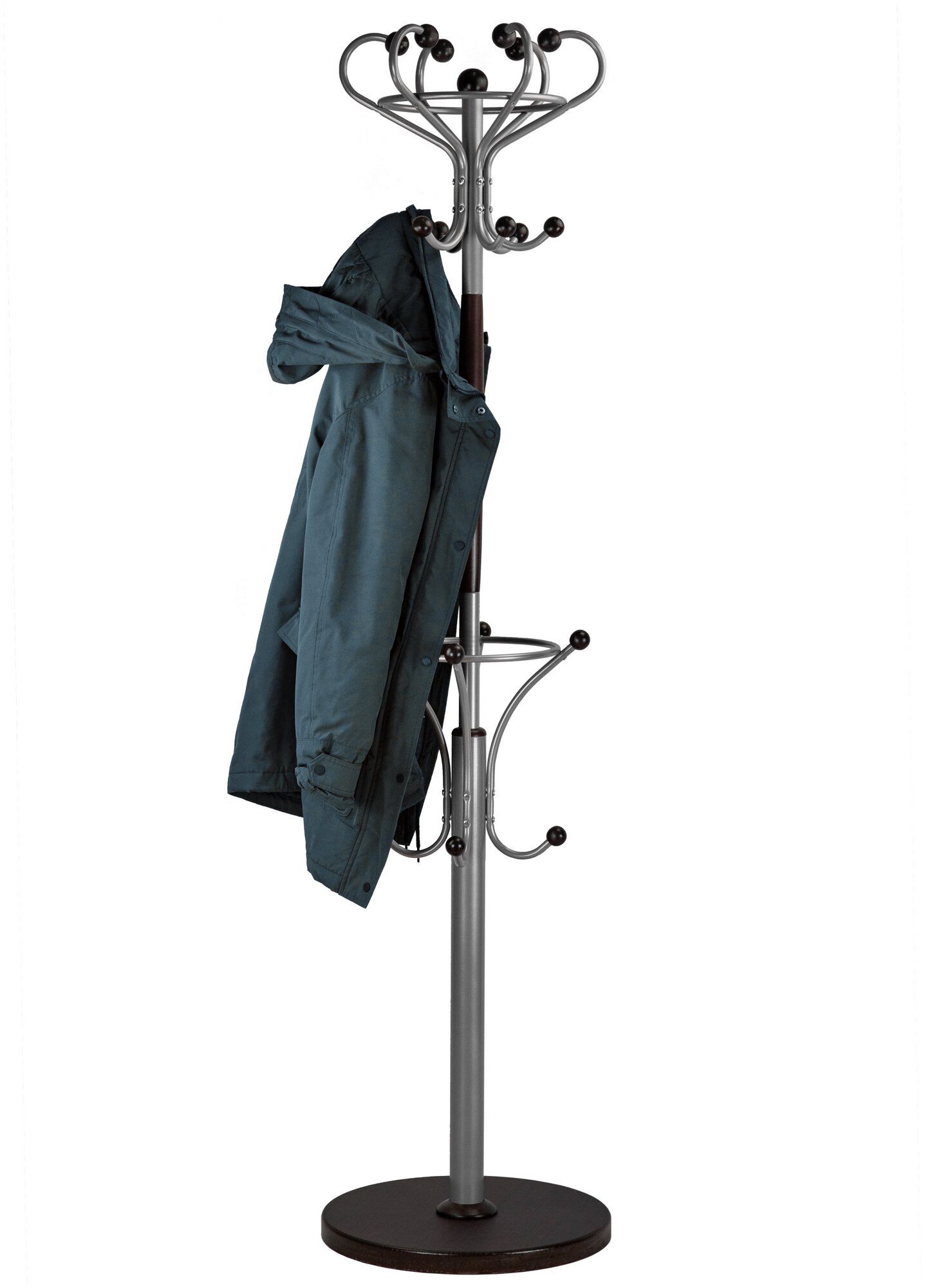 Вешалка напольная IFERS для верхней одежды Д 4 цвет металлик/ венге — фото 1