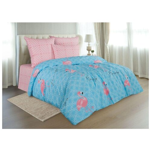 фото Комплект постельного белья guten morgen; flamingo, клетка; размер: 1.5 наволочки 50 х 70