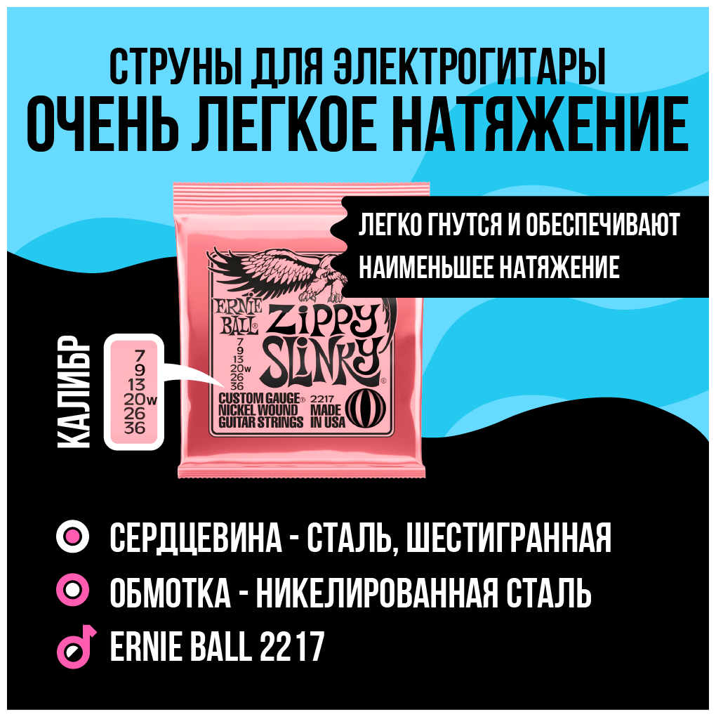 ERNIE BALL 2217 - струны для электрогитары 7-36