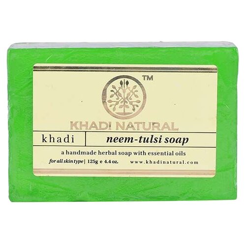 Khadi Natural Мыло кусковое Neem-tulsi soap, 125 мл, 125 г натуральное мыло с нимом khadi natural кади нейчерал 125г