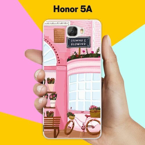 Силиконовый чехол на Honor 5A Розовые здания / для Хонор 5А силиконовый чехол на honor 5a хонор 5а розовые цветочные уголки прозрачный
