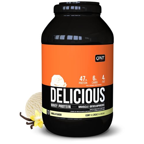 фото Протеин qnt delicious whey, 2200 гр., ваниль