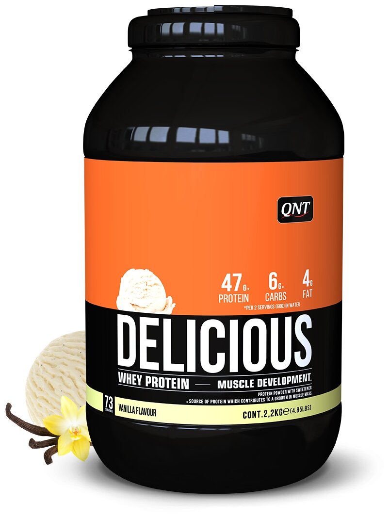 QNT Delicious Whey Protein Powder 2,2 kg Vanilla/ "  " 2,2 