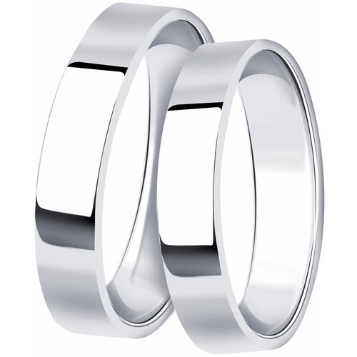 фото Серебряное обручальное кольцо 3,5 мм aquamarine а54783, размер 21 diamant-online