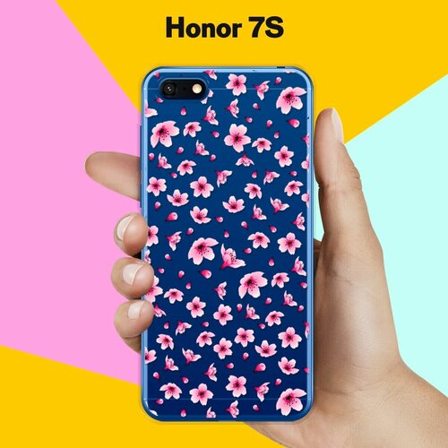 силиконовый чехол розовые цветы на honor 9a Силиконовый чехол Цветы розовые на Honor 7S