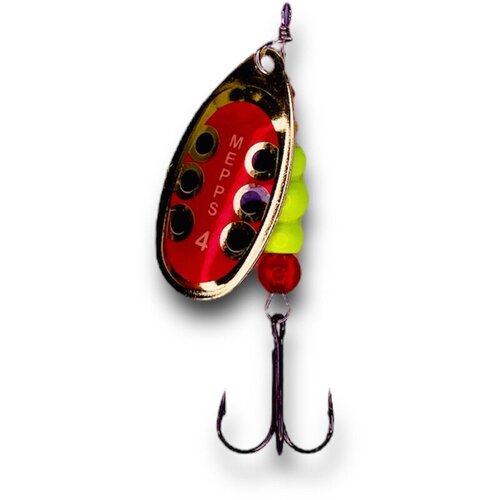 фото Блесна вращающаяся mepps aglia, 4г лепесток, тройной крючок, приманка для рыбалки