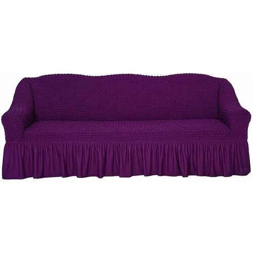 Чехол на трехместный диван на резинке с подлокотниками универсальный для мебели