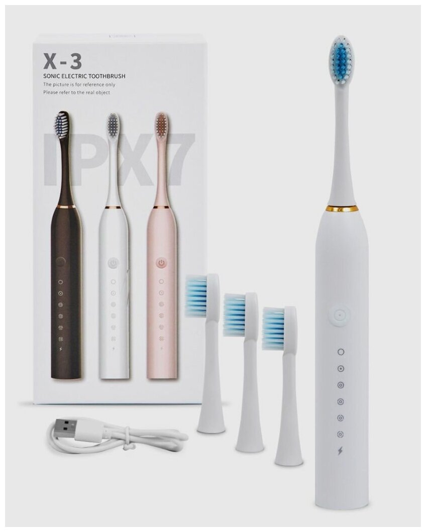 Электрическая зубная щетка SONIC TOOTHBRUSH X-3, цвет белый - фотография № 2