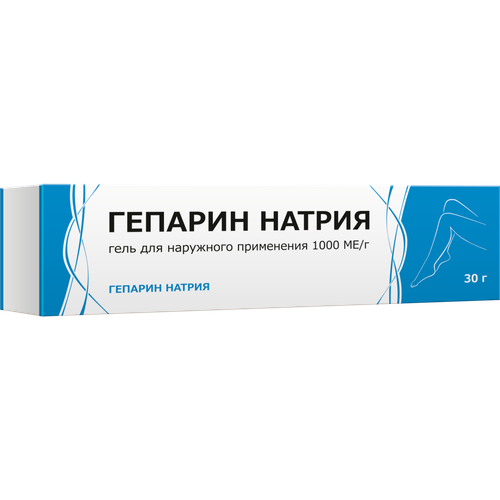 Гепарин натрия гель д/нар. прим., 1000 МЕ/г, 30 г