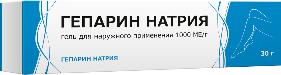 Гепарин натрия гель д/нар. прим., 1000 МЕ/г, 30 г