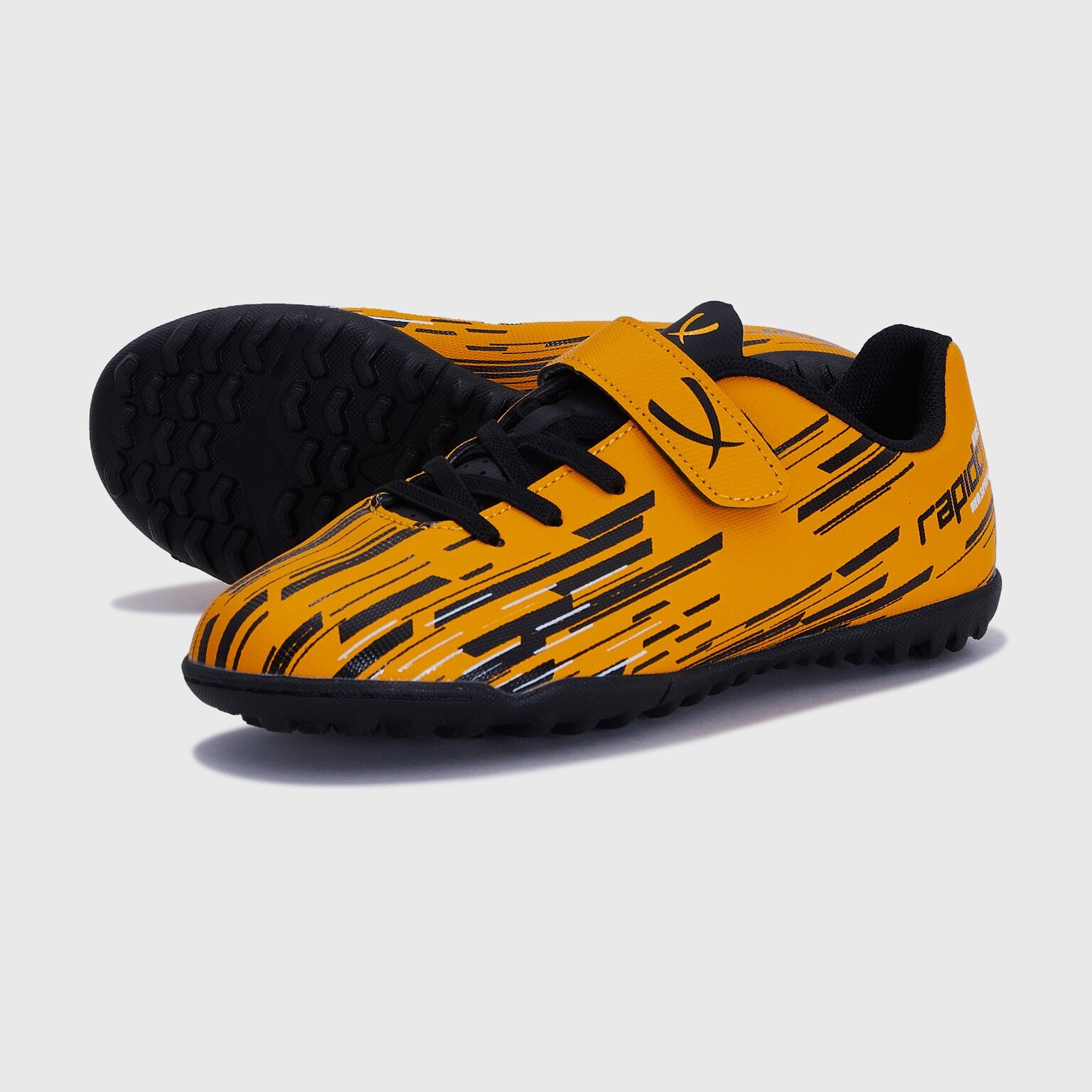 Бутсы многошиповые Jögel Rapido Tf Yellow/black, детский размер 32