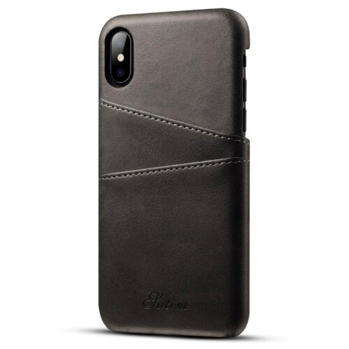 фото Чехол панель-накладка mypads для iphone 6/ 6s 4.7 из качественной импортной кожи с визитницей с отделением для банковских карт мужской женский черный