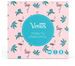 Venus Подарочный набор Smooth бритва с 2 сменными кассетами и гель Satin care для чувствительной кожи 75мл