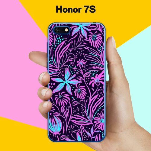 Силиконовый чехол на Honor 7S Фиолетовые цветы / для Хонор 7 С силиконовый чехол цветы фиолетовые на honor 7s