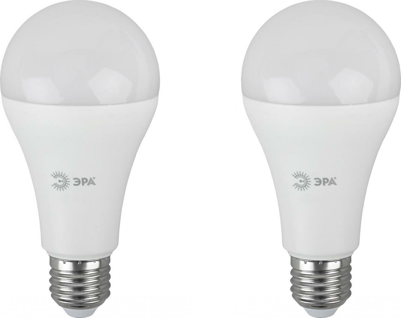 Светодиодная лампа ЭРА 25W=200W 6000K 2000Лм E27 груша (комплект из 2 шт)