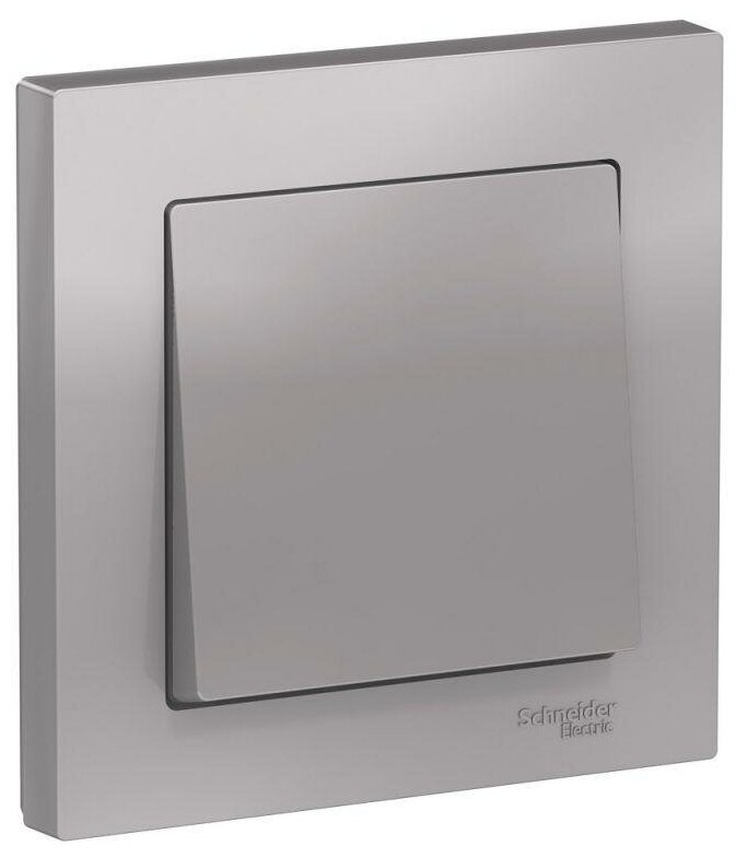 Выключатель 1-кл. СП AtlasDesign 10А IP20 (сх. 1) 10AX в сборе алюм. SchE, SCHNEIDER ELECTRIC ATN000312 (1 шт.)