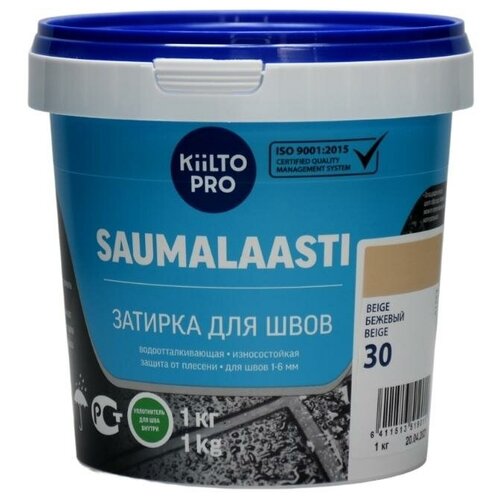 Затирка для швов Kiilto Saumalaasti №30 цементная, цвет бежевый, 1 кг.