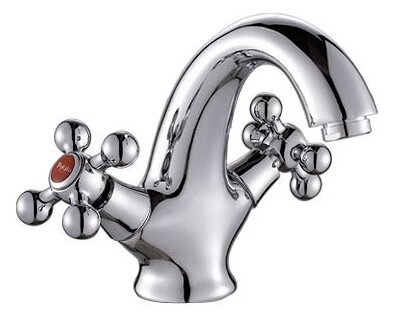 Смеситель на раковину Potato P1061 керамическая кран-букса, хром, крепление шпилька