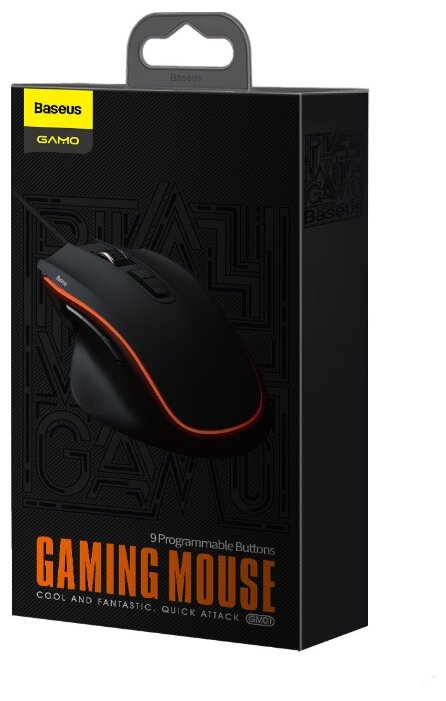 Мышка игровая GMGM01-01 Baseus GAMO 9 Programmable Buttons Gaming Mouse Черный