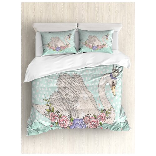 фото Комплект постельного белья "царевна лебедь", 1,5-спальный (пододеяльник+2 наволочки) ambesonne