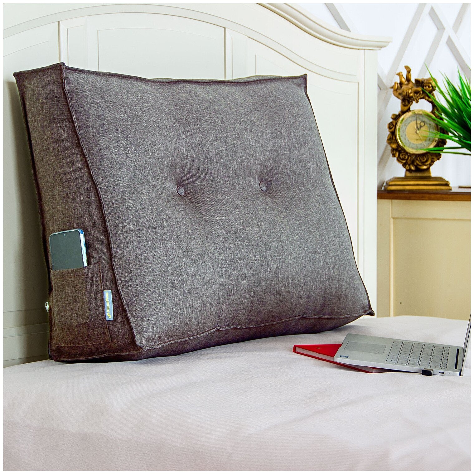 Большая диванная подушка подушка на спинку кровати подушка для спины подушка для дивана подушка для чтения Рогожка 70*50*20/10 см
