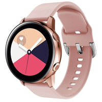 Силиконовый ремешок для Samsung Galaxy 22 mm/ Huawei Watch / Сменный браслет с застежкой для умных смарт часов Самсунг Галакси/Хуавей, Светло-розовый