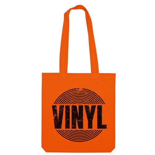 Сумка «VINYL потертая пластинка» (оранжевый)