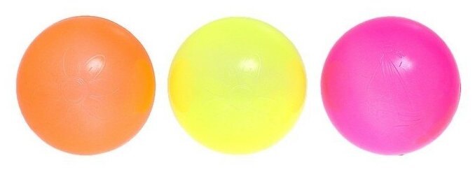 Соломон Шарики для сухого бассейна с рисунком «Флуоресцентные», набор 60 штук, цвет оранжевый, розовый, лимонный, диаметр шара — 7,5 см