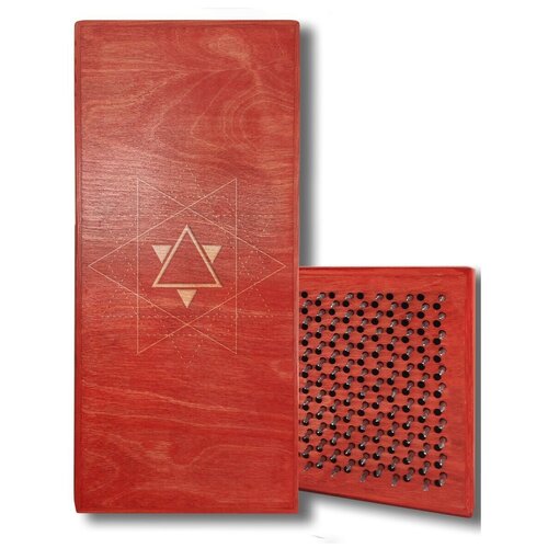 фото Доска садху с динамическими гвоздями, геометрия - 10 шаг 10мм красная goodwood