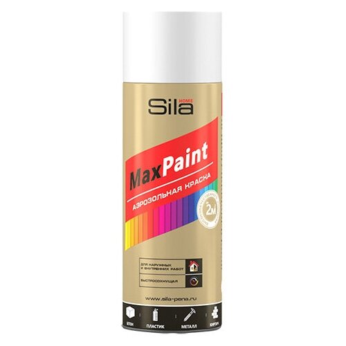 Эмаль аэрозольная белый матовый RAL9003 520мл Sila Home Max Paint