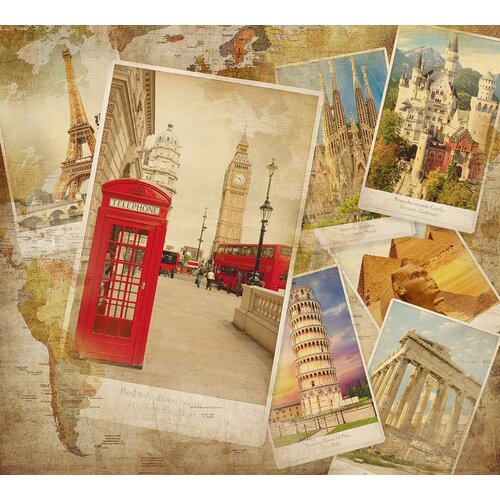 Фотообои виниловые тисненые на флизелиновой основе DeliceDecor Ф 190 Путешествия 300х270см 5220₽