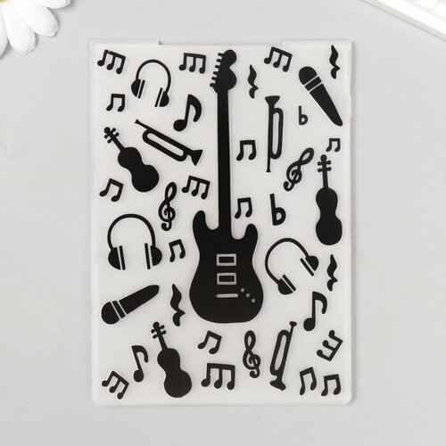 Трафарет для эмбосирования пластик Электрогитара 15х10 см 420₽