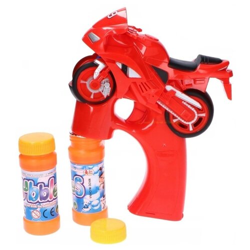 фото Пистолет для пускания мыльных пузырей "мы-шарики!" мотоцикл 100мл красный 1 toy
