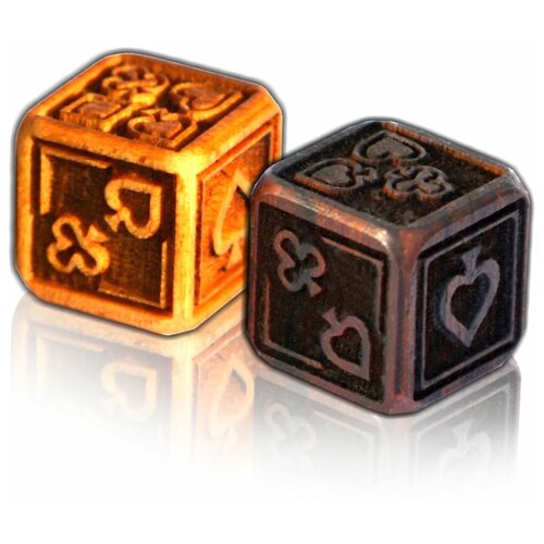 Игральные кости Suit Dice из экзотической древесины, 2 шт. / Деревянные игральные кубики 