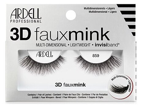 Ardell Ресницы 3D Faux Mink 859, черный, 2 шт.