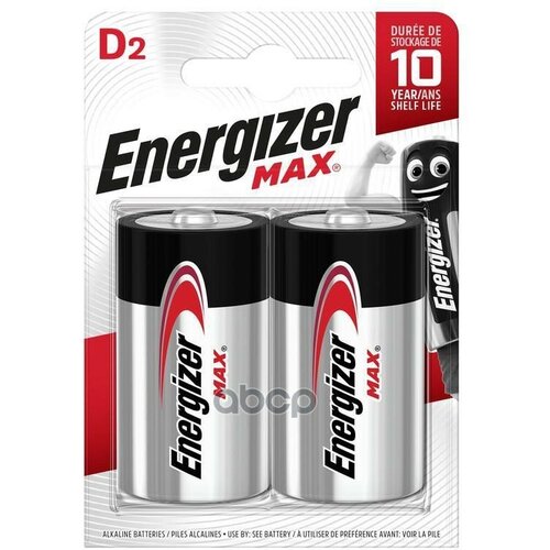 Батарейка Алкалиновая Energizer Max D 1,5V E302306800 Energizer арт. E302306800 energizer батарейка алкалиновая mах hr20 e95 тип d 2шт