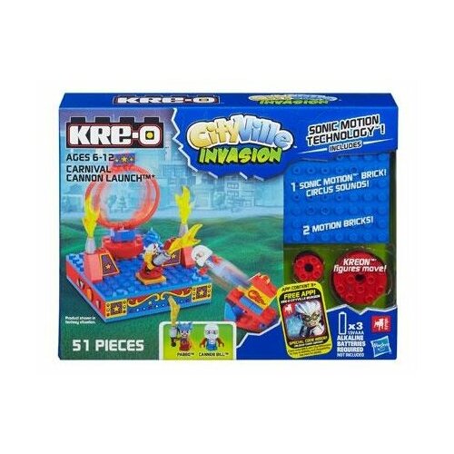 Hasbro KRE-O CityVille A5858 Полет из пушки, 51 дет. конструктор hasbro kre o cityville a5857 разграбление кладбища 55 дет