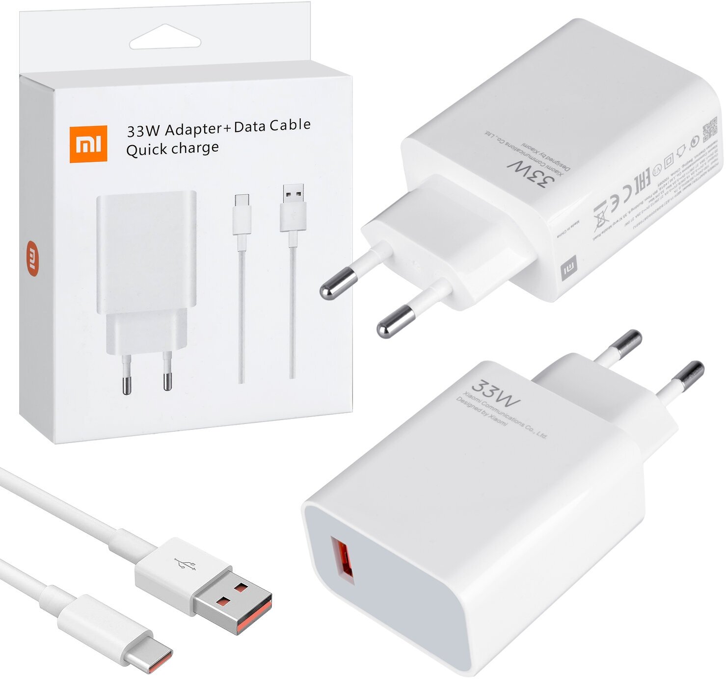 Зарядное устройство Xiaomi Power Adapter 33W Turbo + кабель USB - Type-C