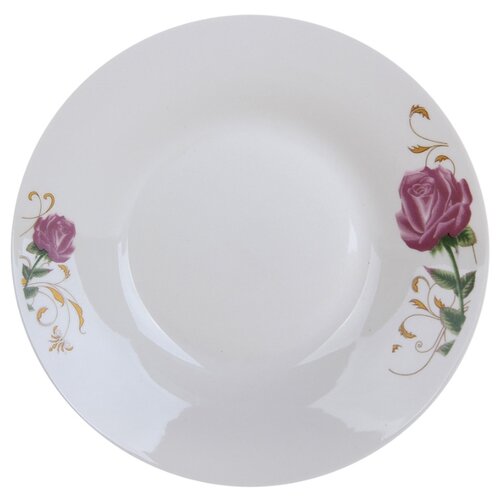фото Тарелка суповая 500мл/20см роза-2 (12) коралл