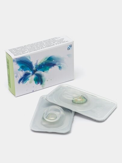 Цветные контактные линзы Офтальмикс Butterfly Color One Month (2 линзы) -3.50 R 8.6 Green (Зеленый)