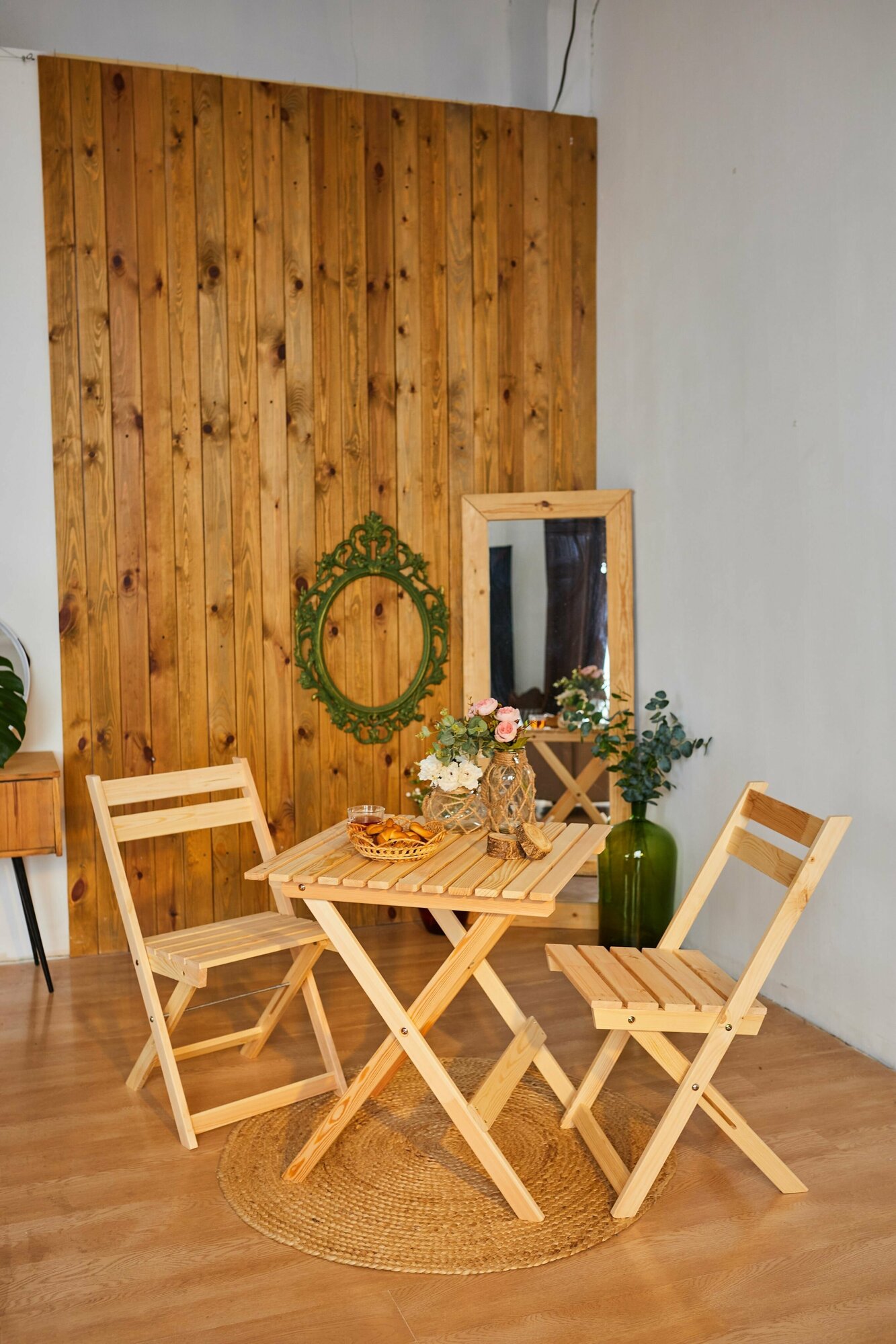 Комплект садовой мебели, складной, деревянный 2-х местный, опус