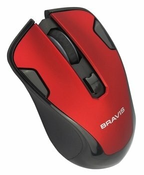 Беспроводная компактная мышь BRAVIS BM-725R Red USB