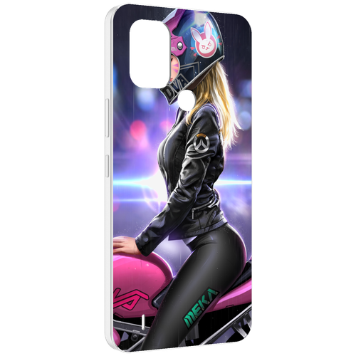 Чехол MyPads девушка на мотоцикле неон женский для Nokia C31 задняя-панель-накладка-бампер