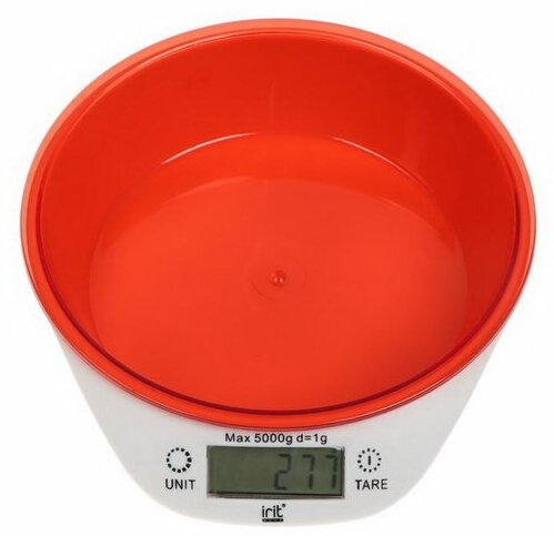 Весы кухонные IR-7117, электронные, до 5 кг, красные